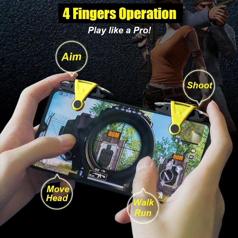 Mikirini 13 in 1 Mobile Phone Game Controller for PUBG/Knives Out/Call of Duty Mobile, Cell Phone L1R1 Triggers for iPhone and Android Phones w/ 9 pcs Mobile Game Finger Sleeves Gloves - Image 3